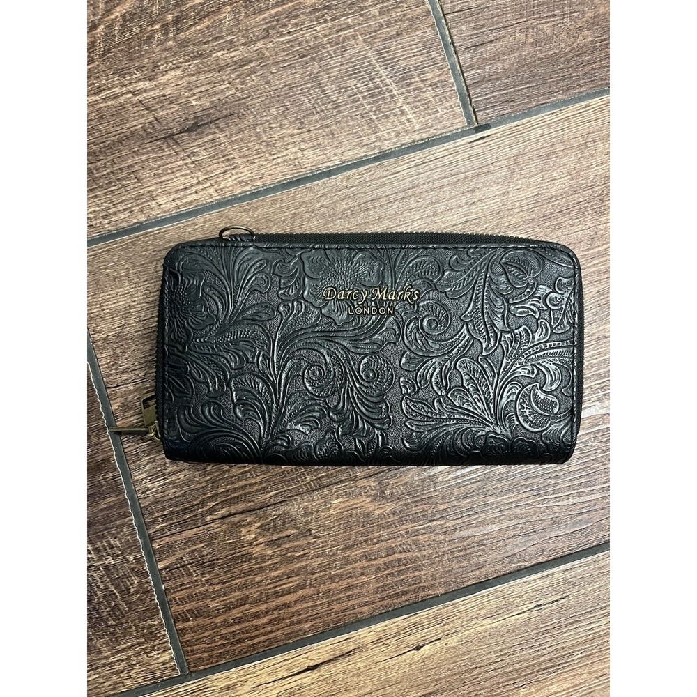 DARCY MARKS LONDON BLACKN TOOLED LEATHER WALLET Cowboy Rodeo Western